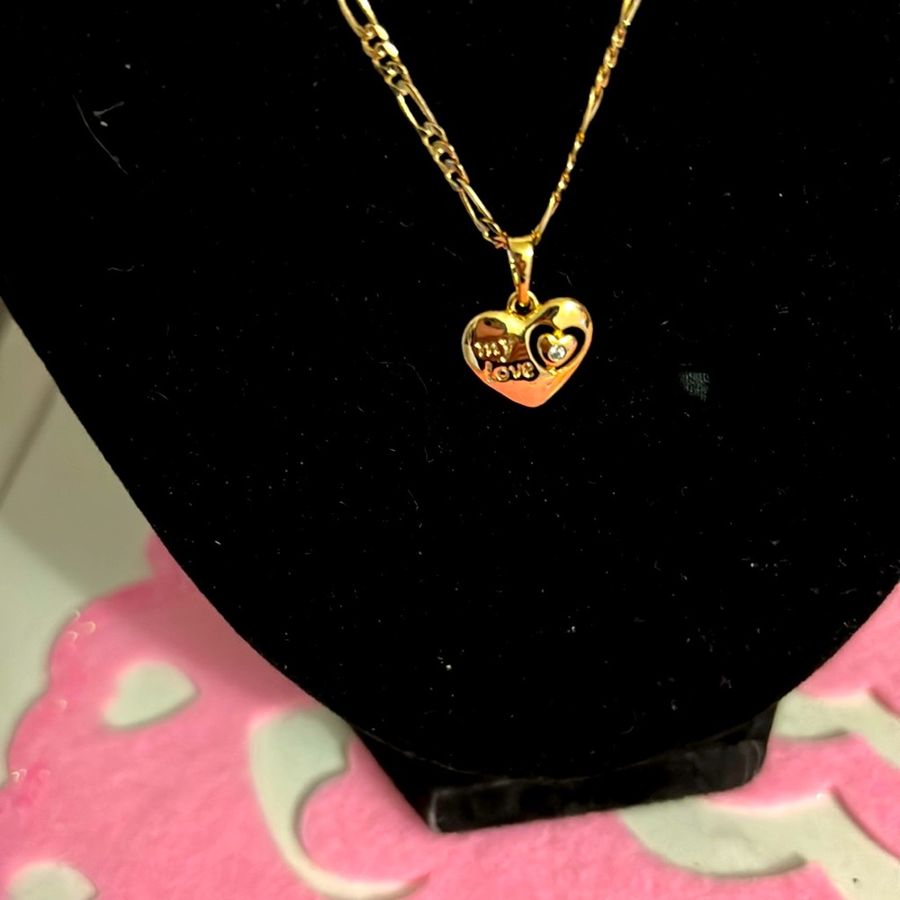 Cadena 18 k gold plated de corazón